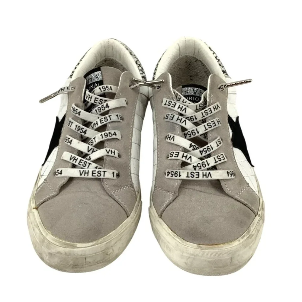 Vintage Havana Womens Quilted Star Sneakers Size 9 Snake Print Accents - Picture 1 of 8